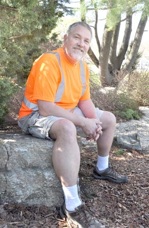 On Thursday, May 19, Eric Morabito will set out on a 250-plus mile walk from Highland to the Shriners Hospital for Children in Boston to raise awareness. (photo by Lauren Thomas)