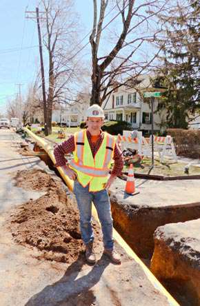 John Mullen at a job site on Washington Avenue near Prospect Street. (photo by David Gordon)