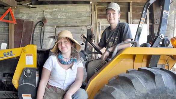 Phillies Bridge Farm education director Jasmine Wood (on left) and farmer Heather Wodehouse. (photo by Lauren Thomas)