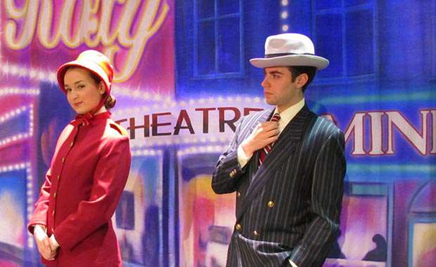 Woodstock Playhouse Company members Kelly Murphy as Miss Sarah Brown and Michael Gaudio as Sky Masterson in Guys and Dolls at the Woodstock Playhouse.