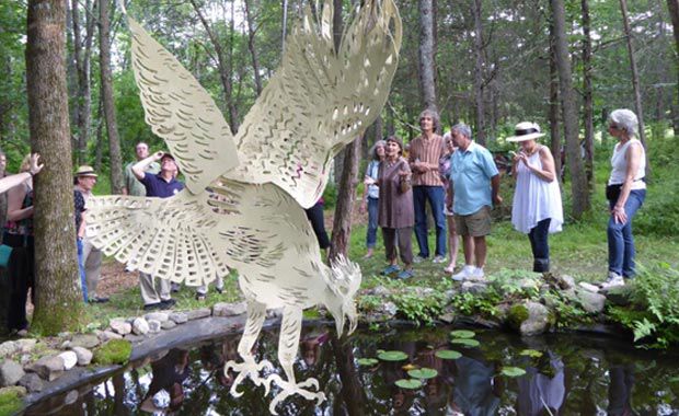 Artist Annie O'Neill talking about her piece in Unison's Sculpture Garden