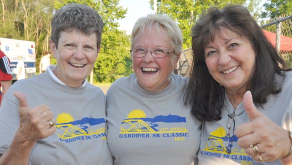 Gardiner 5K Classic organizers Barbara Clinton, Bernadette Koonz and Donna Lyons. (photo by Lauren Thomas)