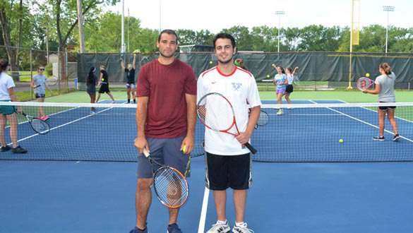 Chris Farrell and Tom DeLia are the new head coaches of the Saugerties High School girls’ tennis team. They have some big shoes to fill replacing Kim Cahill, who coached the team for more than 30 years. (photo by Robert Ford)