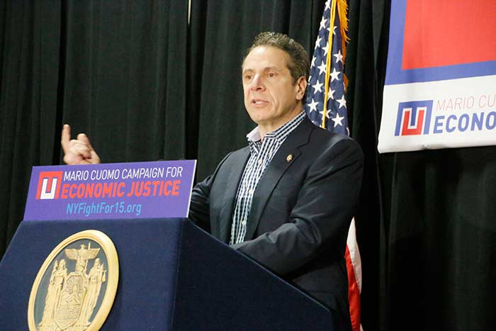 Gov. Cuomo, seen here speaking in Kingston in February. (Photo: Phyllis McCabe)