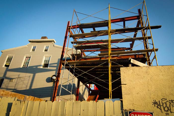 A Greek restaurant will occupy the first two floors of the new building where Yanni’s once stood, with an apartment for the owner taking up the top floor. (Julie O’Connor | New Paltz Times)