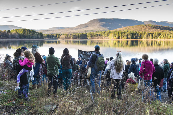 Standing Rock support demonstration at Cooper Lake. (photo by Dion Ogust)