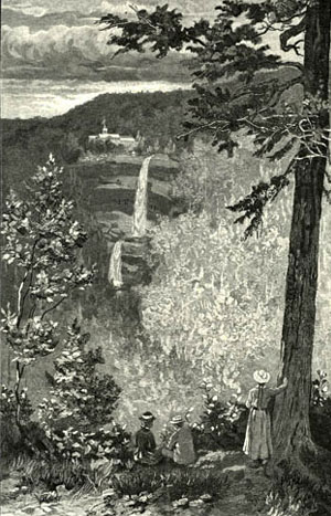 A 19th century print of Prospect Rock and its view. (Author’s collection)