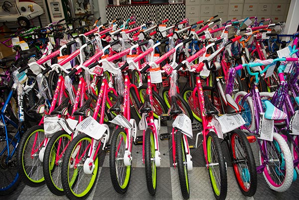 Some of the bikes that will be raffled off this Sunday (Photo by Dion Ogust)