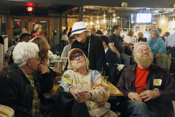 The mood was befuddled at the county Dems’ gathering at Ole Savannah Tuesday night. (photo by Phyllis McCabe)