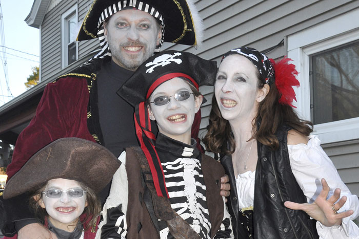 Aargh! It's the Casamento family in New Paltz on Halloween. (photos by Lauren Thomas)