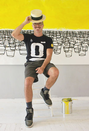 Kingston artist G. Riley Johndonnell (a/k/a Uncle Riley), along with his business partner Whitny Sobala, is attempting to organize an optimistic art movement (photo by Ysanne Spevack).