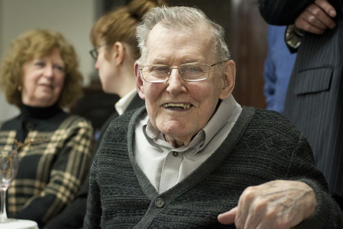 Kingston city historian Edwin Ford (shown above) and his brother Bill will arrive at the Snowflake Festival in a vintage 1937 Ford to receive the 2016 Light of Uptown Award, in recognition of their many years of service in the cause of historic preservation in Kingston. (photo by Will Dendis)
